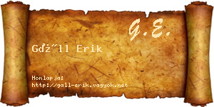 Gáll Erik névjegykártya